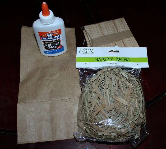 supplies for Halloween Broomstick Brown Bag Craft