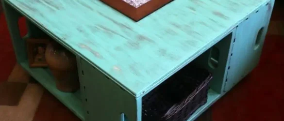 DIY Distressed Wood Crate Coffee Table