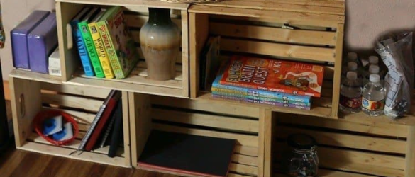 DIY Wood Crate Shelves & Tips to Create a Study Area