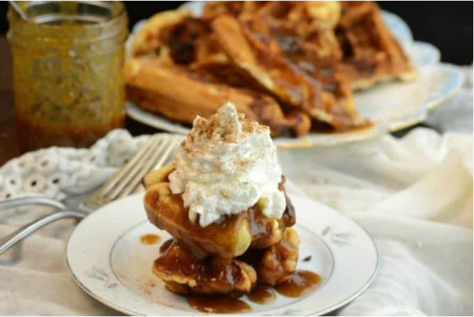 Cinnamon Waffles Served with a Warm Pumpkin Spice Syrup 10 Cinnamon Waffles Served with a Warm Pumpkin Spice Syrup