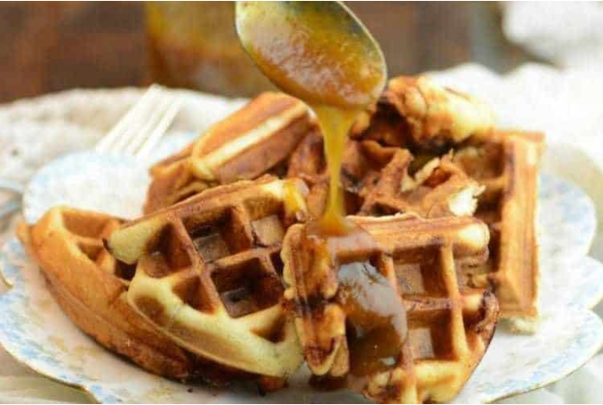Cinnamon Waffles Served with a Warm Pumpkin Spice Syrup 11 Cinnamon Waffles Served with a Warm Pumpkin Spice Syrup