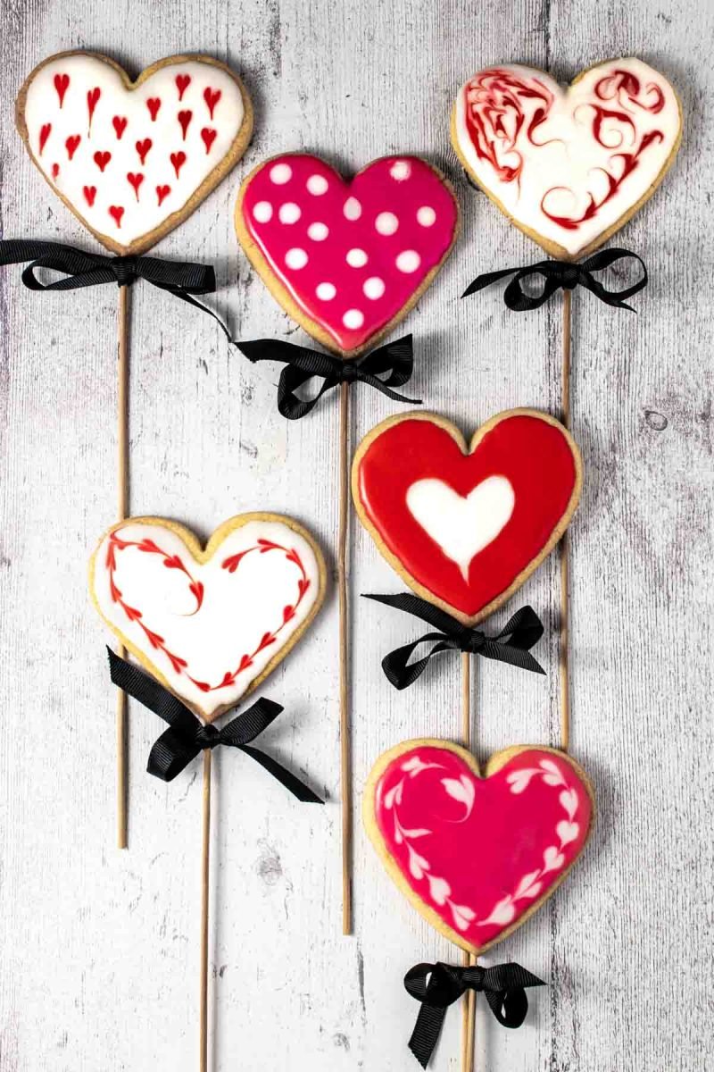 Valentine's Day Cookie Ideas Baked With Love 30 COOKIES ON STICKS - VALENTINE'S SUGAR COOKIES