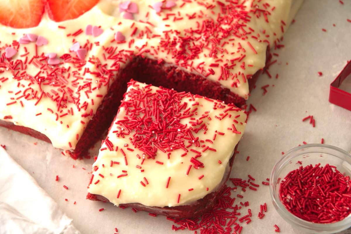 Droolworthy Valentine's Day Cake Recipes 23 Valentine’s Day Red Velvet Sheet Cake