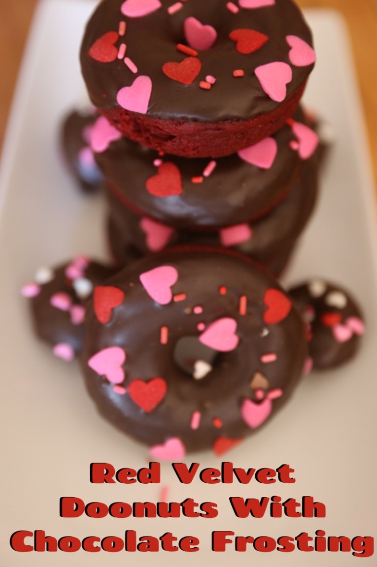 Baked Red Velvet Donuts with Chocolate Frosting