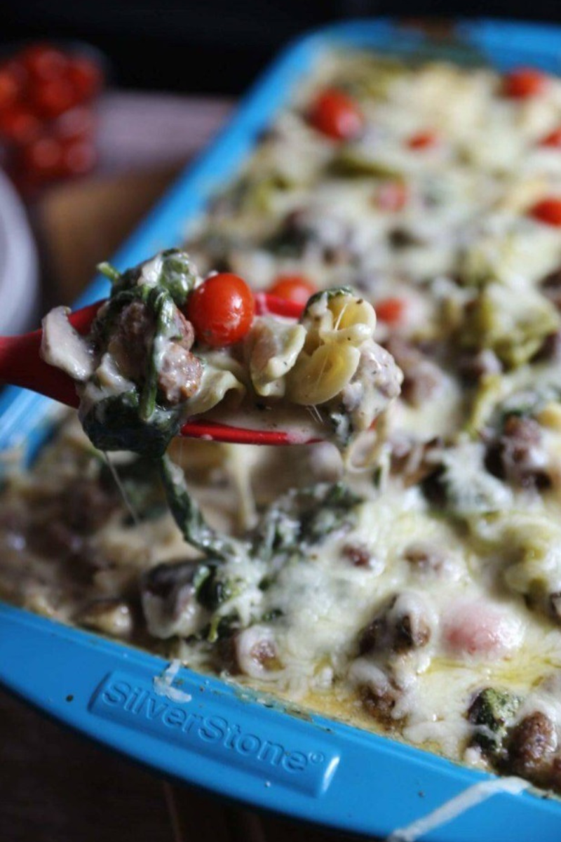 Creamy Sausage Pesto Tortellini Recipe