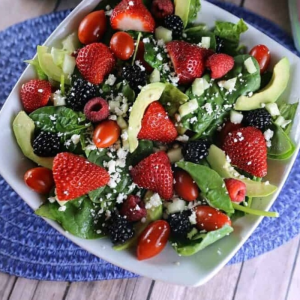 Berry Avocado Salad with Balsamic Vinaigrette Dressing 11 Berry Avocado Spinach Salad with Balsamic Vinaigrette Dressing