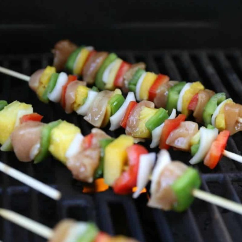 Grilled Hawaiian Chicken Kabobs 12 Grilled Hawaiian Chicken Kabobs