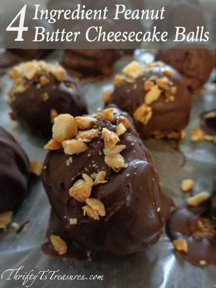 15 Delicious Desserts Round Up 21 4 Ingredient Peanut Butter Cheese Balls