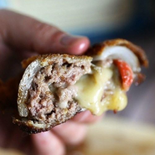 Green Chili Cheeseburger Stuffed Onion Rings 16 Green Chili Cheeseburger Stuffed Onion Rings