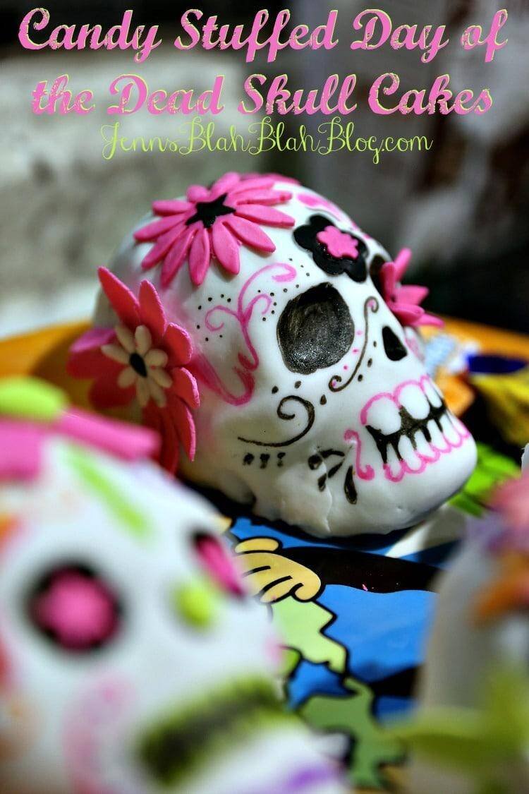 pink and black sugar skull cake 