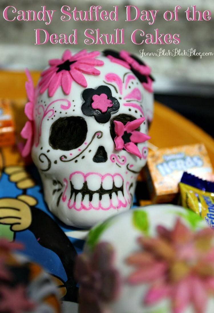 found decorated sugar skull cakes