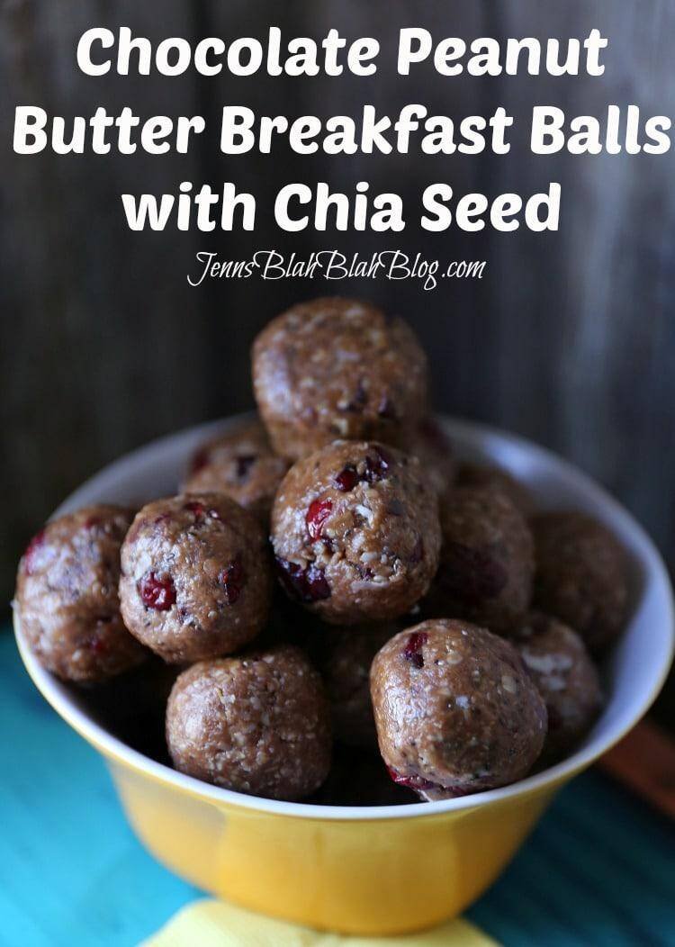 No-Bake Chocolate Peanut Butter Breakfast Balls 11 Chocolate Peanut Butter Breakfast Balls with Chia Seed