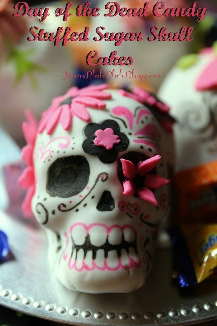 DIY Day of the Dead Candy Stuffed Sugar Skull Cakes