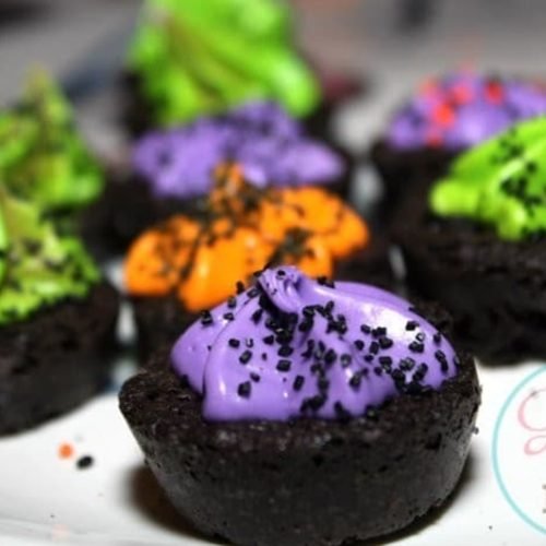 Halloween Brownies with Vanilla Frosting