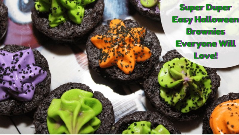 Halloween Brownies with Vanilla Frosting 