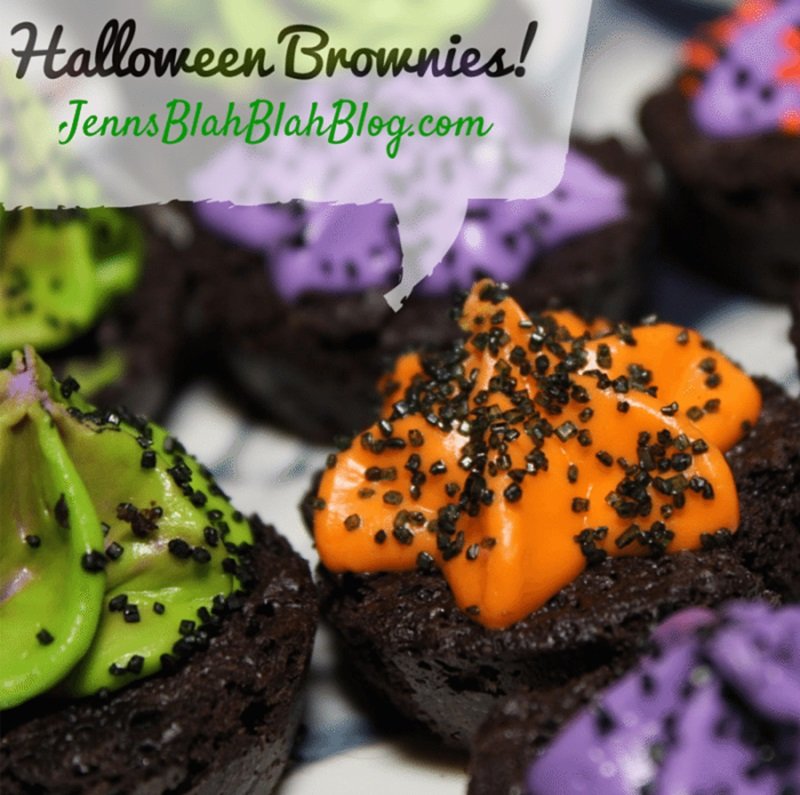 Halloween Brownies with Vanilla Frosting