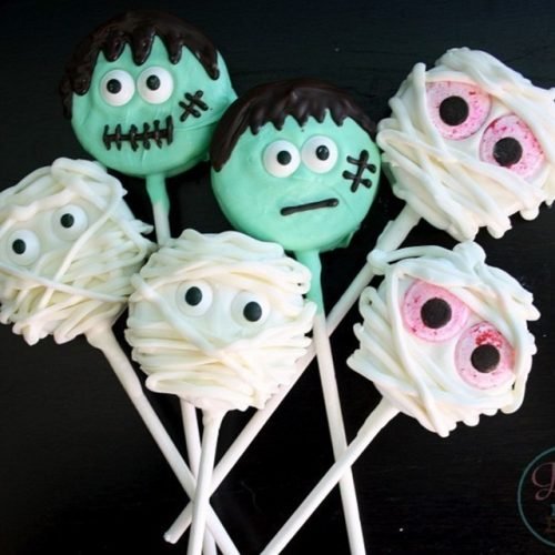 Mummy & Frankenstein Oreo Cookie Pops 18 Mummy & Frankenstein Oreo Cookie Pops