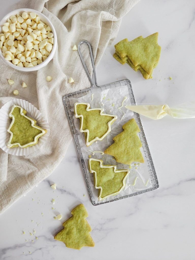 Matcha Christmas Tree Cookies