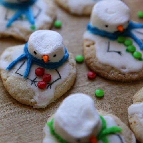 Melting Snowman Chewy Sugar Christmas Cookie 22 Melting Snowman Chewy Sugar Christmas Cookie