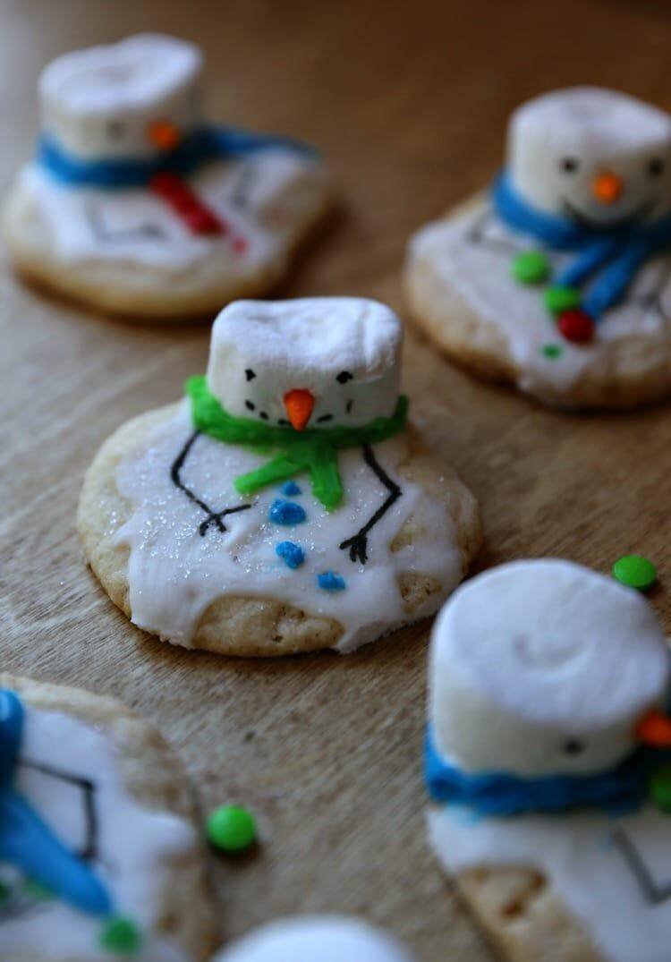 Melting Snowman Chewy Sugar Christmas Cookie recipe