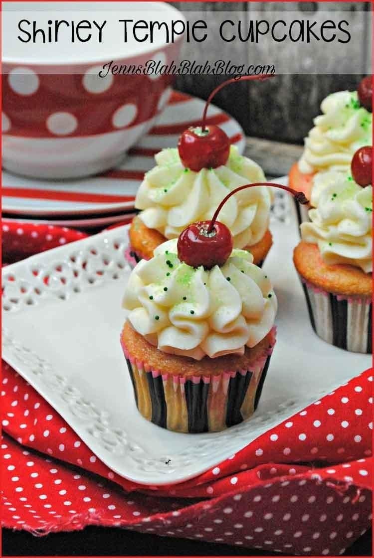 15 Delicious Desserts Round Up 12 Shirley Temple Cupcakes with Lime Frosting Recipe