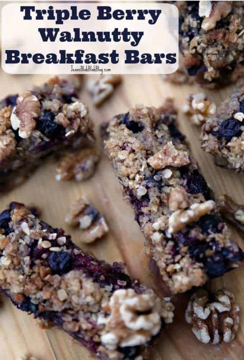 Triple Berry Walnut Cereal Bars Recipe