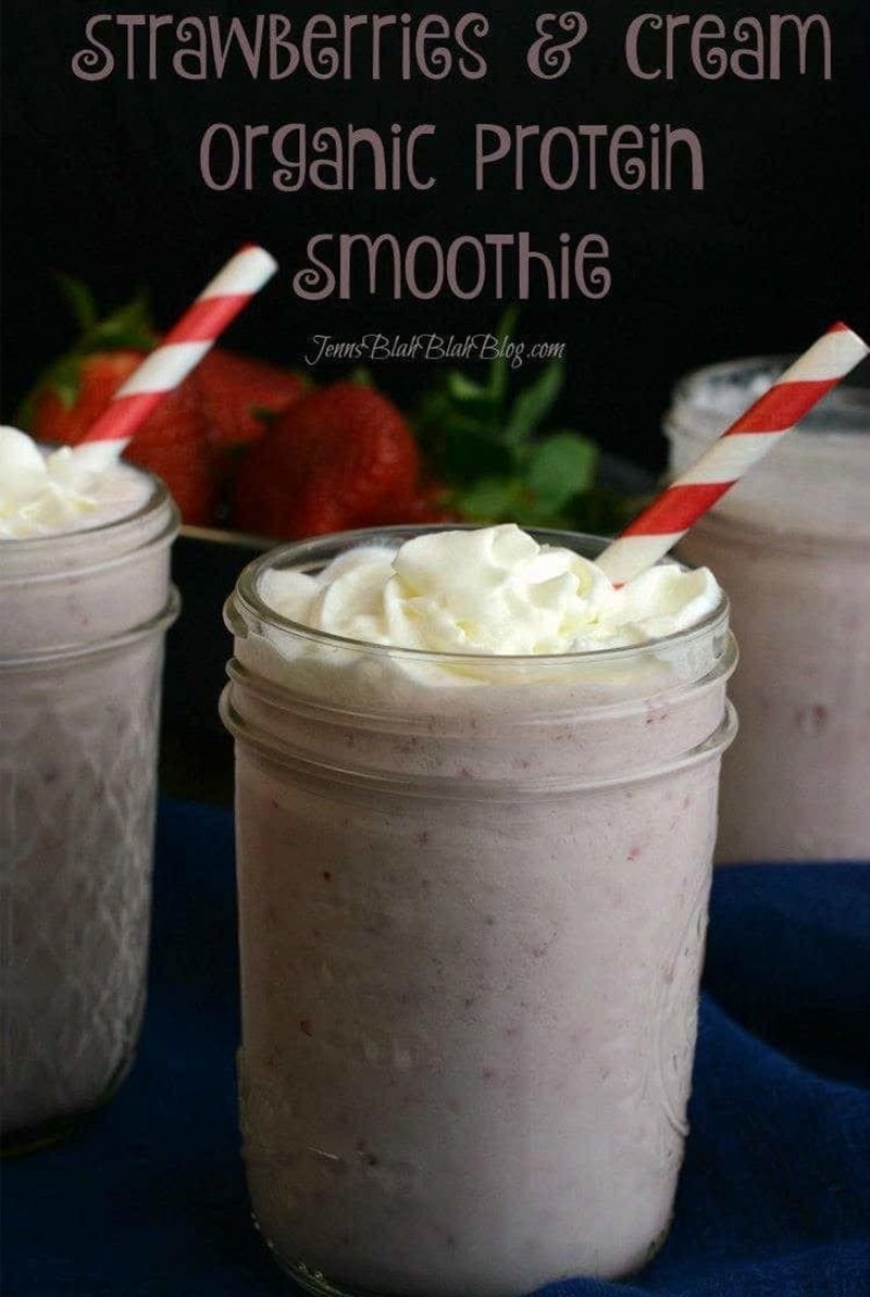 Strawberries & Cream Organic Protein Smoothie 10 Strawberries & Cream Organic Protein Smoothie