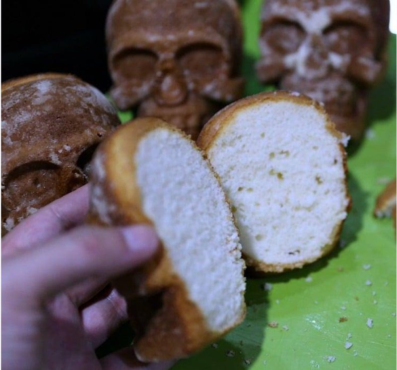 Sugar Skull Cake Cut in Half