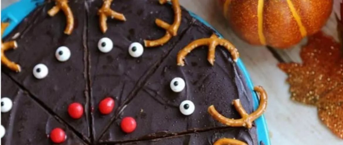 Caramel Peanut Butter Coke Reindeer Brownies