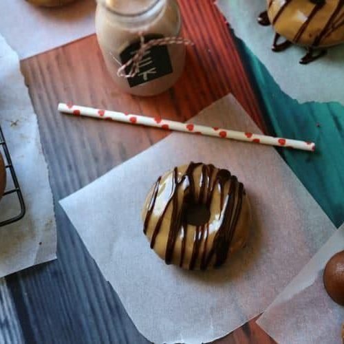 Baked Chocolate Chip Cake Donuts with Peanut Butter Glaze 19 Baked Chocolate Chip Cake Donuts with Peanut Butter Glaze