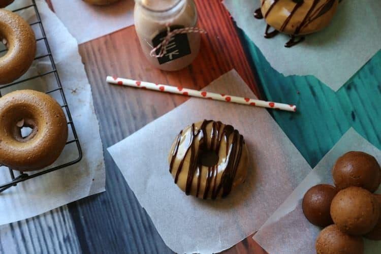 Baked Chocolate Chip Cake Donuts with Peanut Butter Glaze 11 Baked Chocolate Chip Cake Donuts with Peanut Butter Glaze
