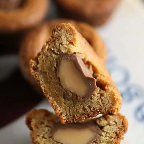 Chewy Peanut Butter Rolo Stuffed Cookie Cups 18 Chewy Peanut Butter Rolo Stuffed Cookie Cups