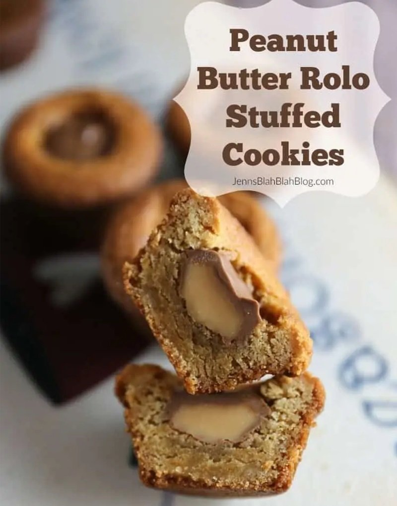 Chewy Peanut Butter Rolo Stuffed Cookie Cups 11 Chewy Peanut Butter Rolo Stuffed Cookie Cups