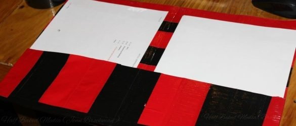 red and black Duck Tape Folder