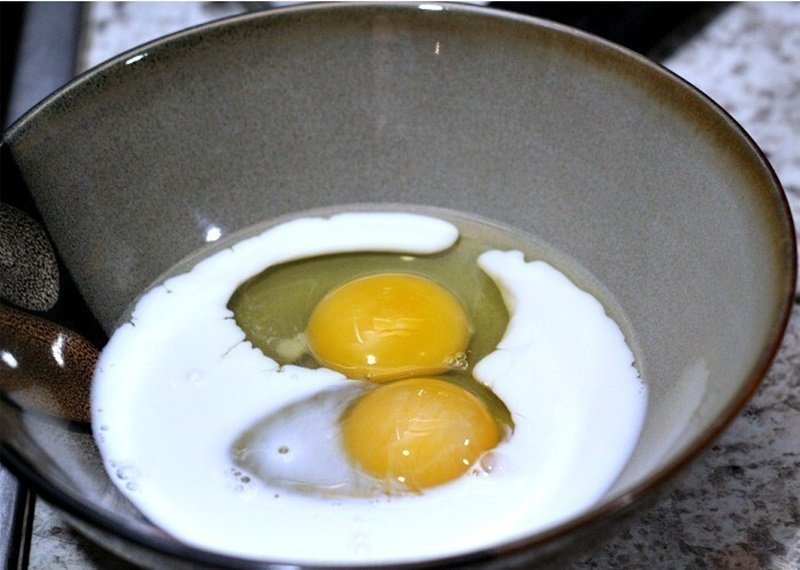 How To Make Tasty Fried Pickles 13 eggs and milk in a bowl