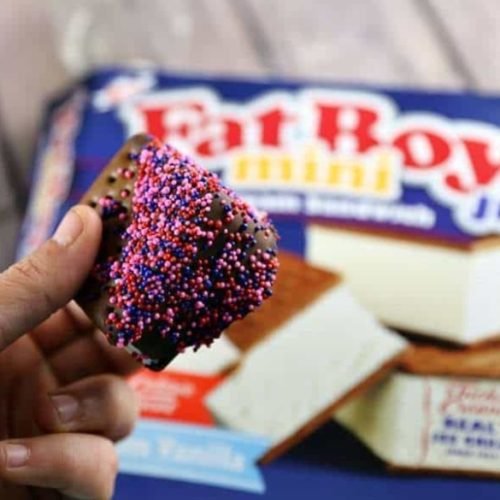 Chocolate Dipped FatBoys Mini's Ice Cream Sandwiches with Sprinkles 15 Chocolate Dipped FatBoys Mini's Ice Cream Sandwiches with Sprinkles