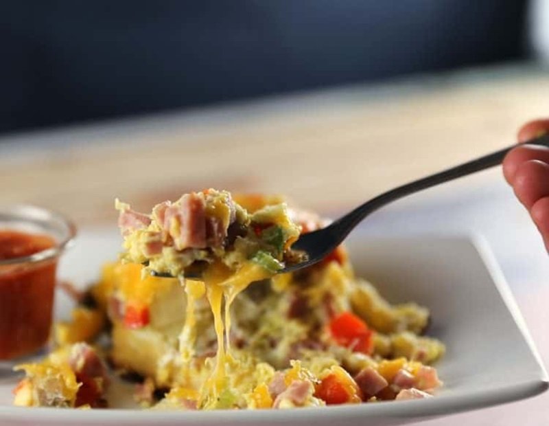 Turkey Ham Green Chili Breakfast Omelet Bake 11 New Mexico Turkey Ham & Green Chili Breakfast Omelette Bake