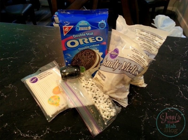 Mummy & Frankenstein Oreo Cookie Pops 11 ingredients needed to make oreo pops