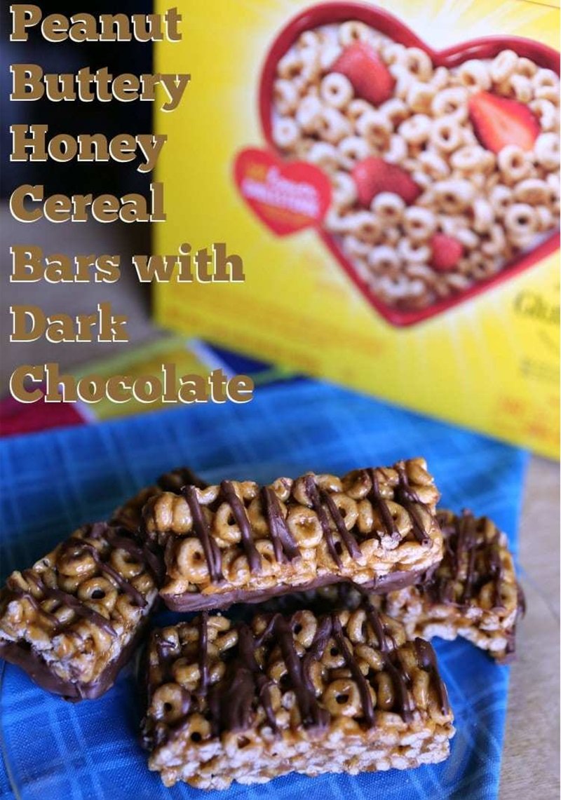 Peanut Butter Honey Cereal Bars with Dark Chocolate 10 Peanut Butter Honey Cereal Bars with Dark Chocolate