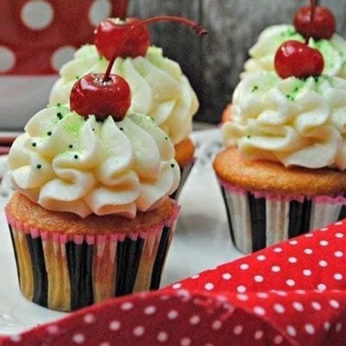 Shirley Temple Cupcakes with Lime Frosting