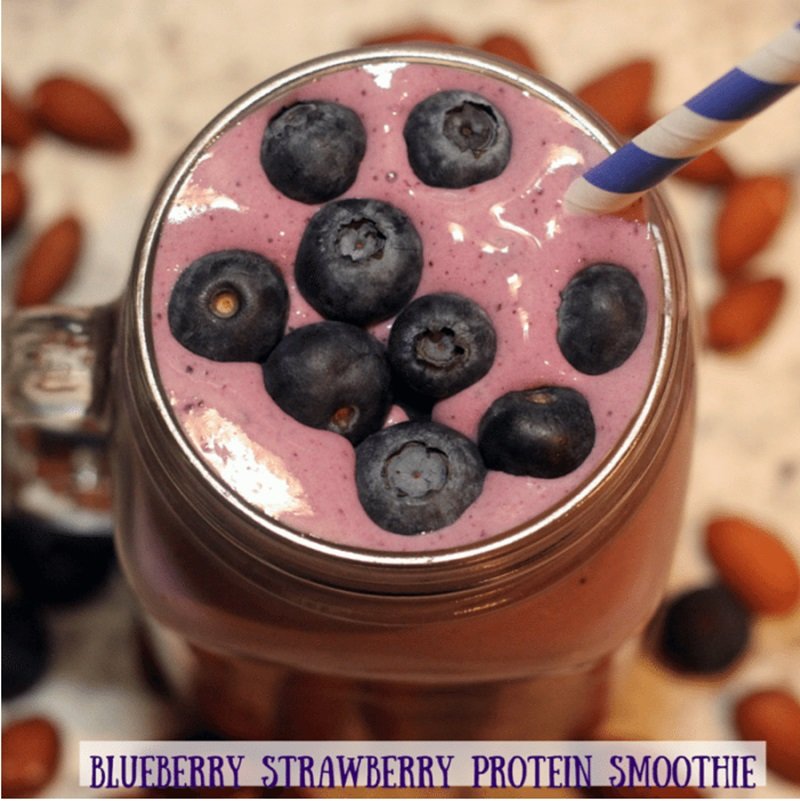 Fruity Blueberry Strawberry Protein Smoothie 11 Fruity Blueberry Strawberry Protein Smoothie