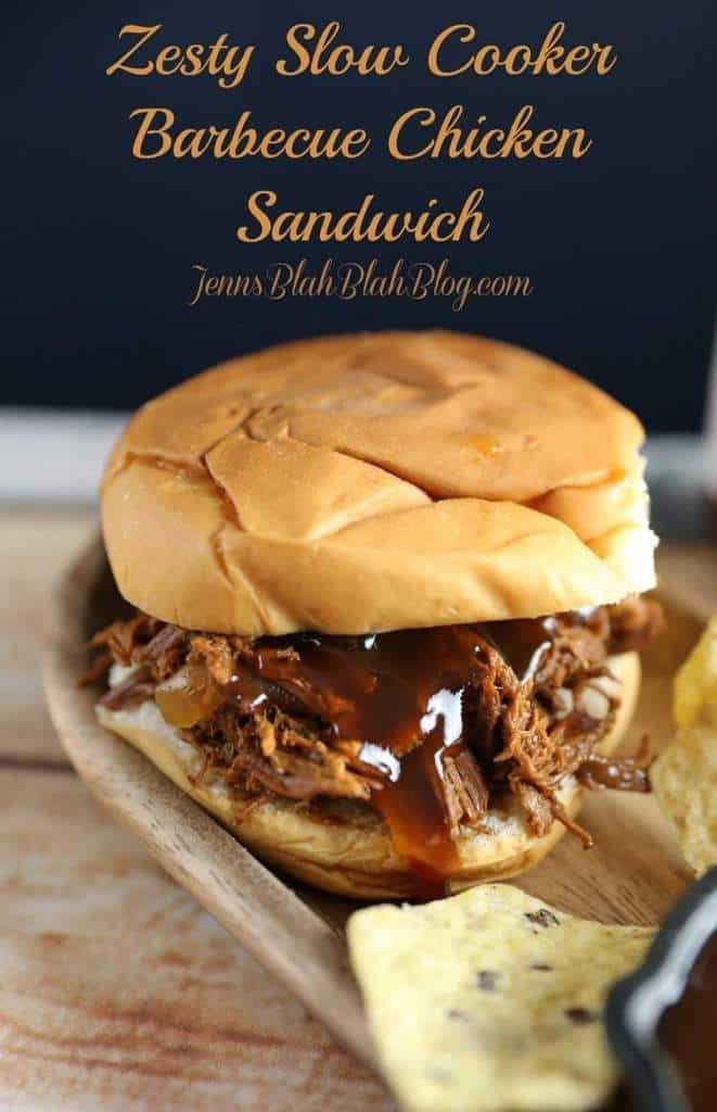 Zesty Slow Cooker Barbeque Chicken Sandwiches