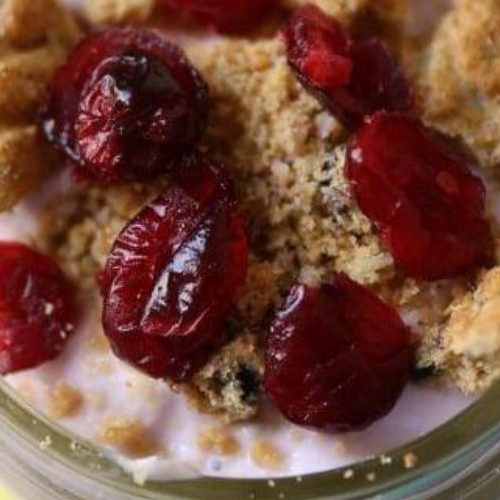 Blueberry Cranberry Yogurt Parfait with Chia Seed