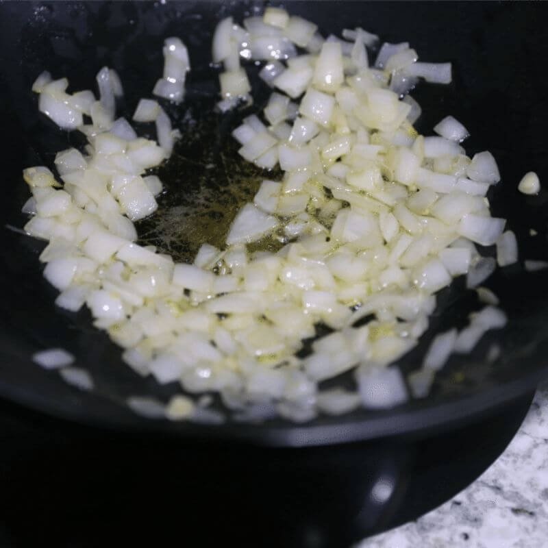 Easy Green Chili Chicken Taco Braid 13 sautéing onions