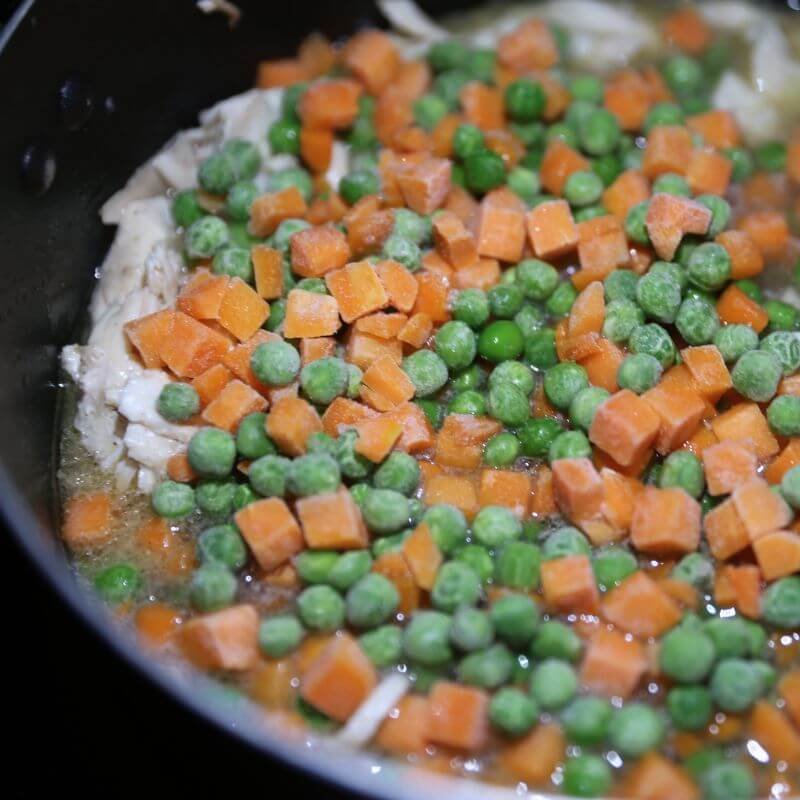Delish Chicken and Dumplings Recipe 15 peas and carrots