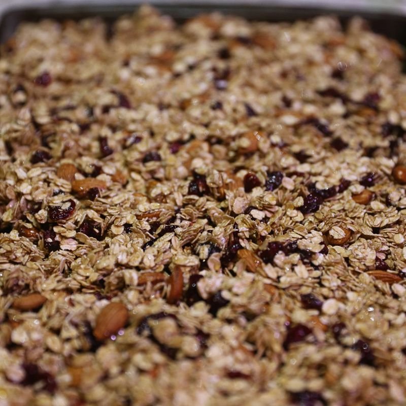 How To Make Homemade Granola 14 granola layed out on large cookie sheet
