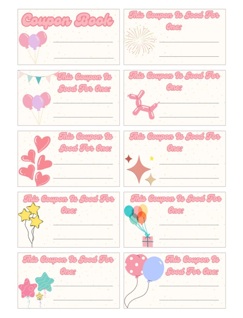Printable Coupon Book Gift Idea