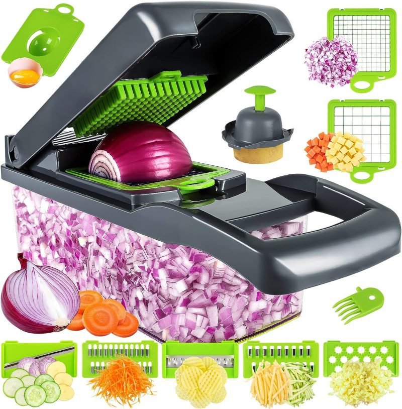 13-in-1 Food Chopper, Vegetable Slicer, Dicer & Cutter