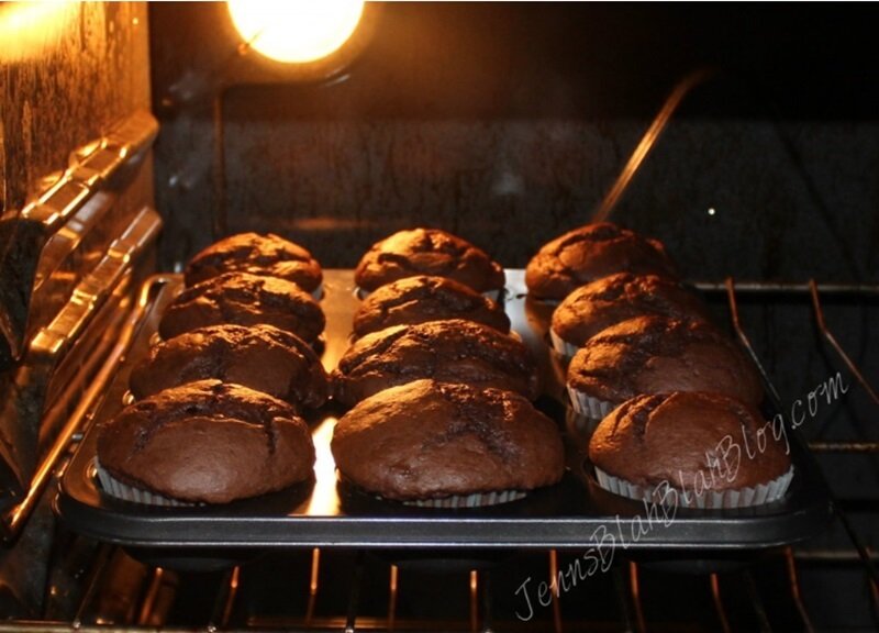 cupcakes baking in oven