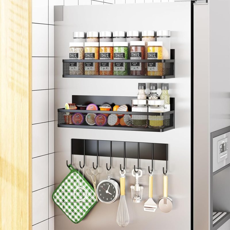 Kitchen Organization and Storage Products 11 Magnetic Spice Rack for the Refrigerator